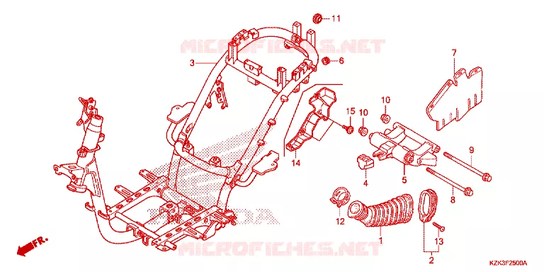 CADRE Honda SCOOTER 110 DIO 2017  SCV110FH