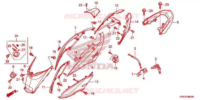 CARENAGE ARRIERE Honda SCOOTER 110 DIO 2021  SCV110FH