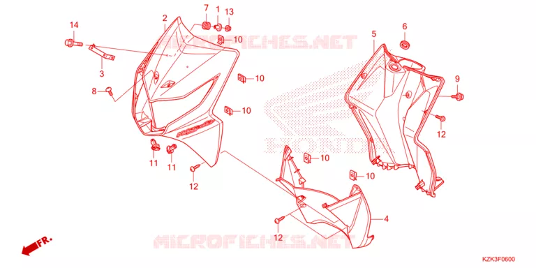 CARENAGE AVANT Honda SCOOTER 110 DIO 2021  SCV110FH