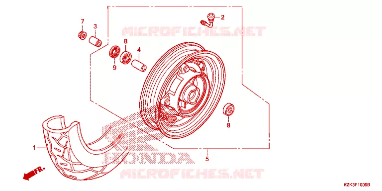 ROUE AVANT Honda SCOOTER 110 DIO 2021  SCV110FH