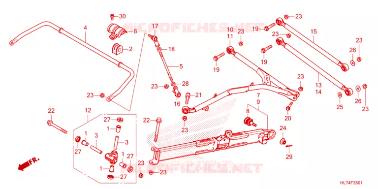 TRIANGLES - BARRE ANTI ROULIS Honda ATV 1000 TALON 2024  SXS1000S4RR