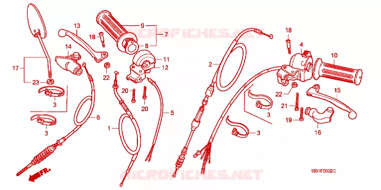 LEVIER DE GUIDON - CABLE - COMMODO Honda MOTO 50 MONKEY 1985  Z50JF_M