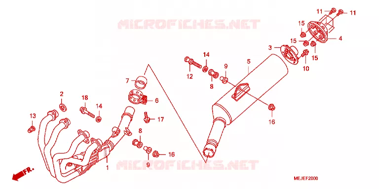 SILENCIEUX D'ECHAPPEMENT Honda MOTO 1300 CB 2007  CB13007