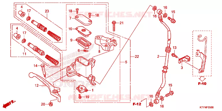 MAITRE CYLINDRE DE FREIN AVANT Honda MOTO 110 WAVE 2024  AFS110MCSN_MA