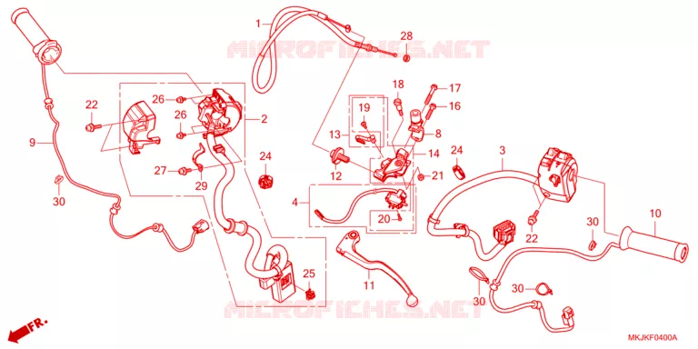 LEVIER DE GUIDON - CABLE - COMMODO Honda MOTO 1000 CB 2024  CB1000RAP