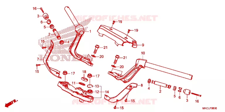GUIDON - TE DE FOURCHE Honda MOTO 1800 GOLD-WING 2020  GL1800DAL