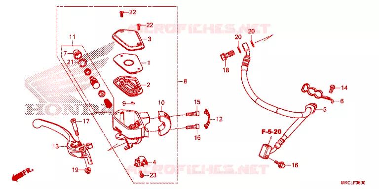 MAITRE CYLINDRE DE FREIN AVANT Honda MOTO 1800 GOLD-WING 2020  GL1800DAL