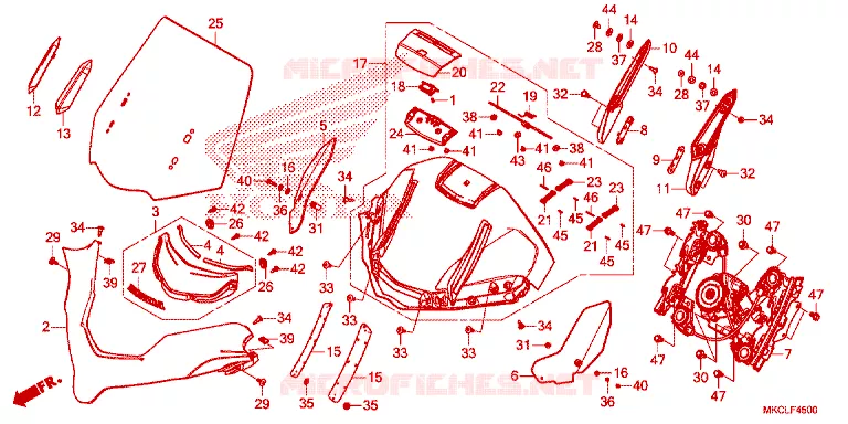 PARE-BRISE Honda MOTO 1800 GOLD-WING 2020  GL1800DAL