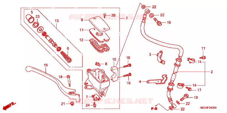 MAITRE CYLINDRE DE FREIN AVANT Honda MOTO 750 SHADOW 2004  VT750CA4