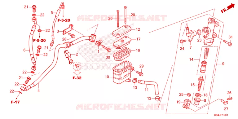 MAITRE CYLINDRE DE FREIN ARRIERE Honda MOTO 150 CBF 2021  CBF150NAL_TH
