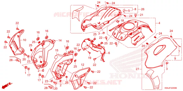 OUIES DE RADIATEUR - CAPOT DE RESERVOIR Honda MOTO 150 CBF 2020  CBF150NAL_TH