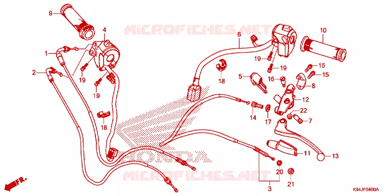 LEVIER DE GUIDON - CABLE - COMMODO Honda MOTO 150 CBF 2023  CBF150NL_CA