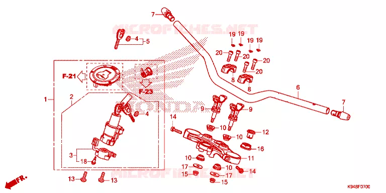 GUIDON - TE DE FOURCHE Honda MOTO 150 CBF 2021  CBF150NL_TH