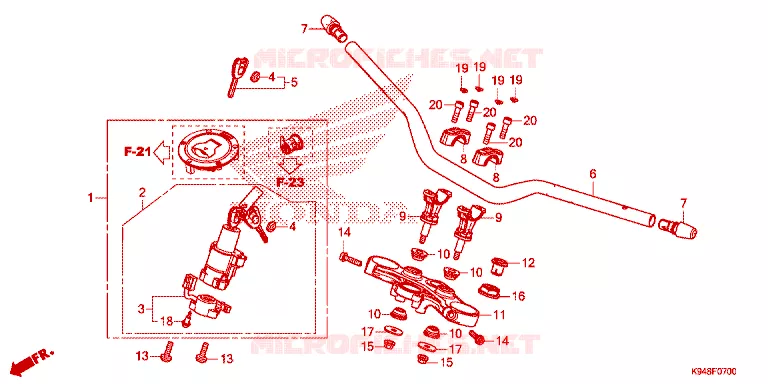 GUIDON - TE DE FOURCHE Honda MOTO 150 CBF 2021  CBF150NAL_TH