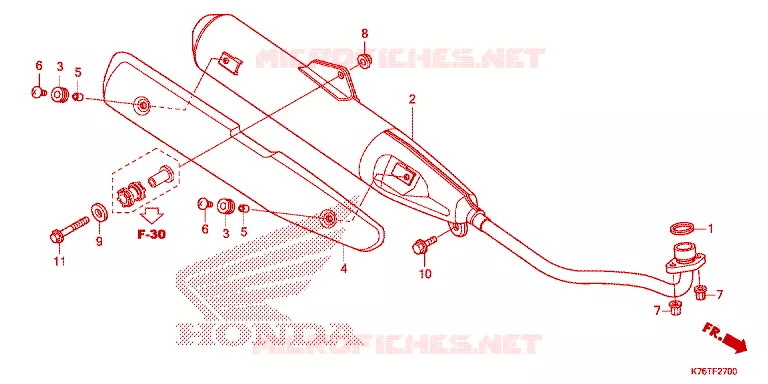 SILENCIEUX D'ECHAPPEMENT Honda MOTO 110 CUB 2018  NBC110MDFJ