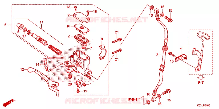 MAITRE CYLINDRE DE FREIN AVANT Honda MOTO 110 WAVE 2014  AFS110MCFE