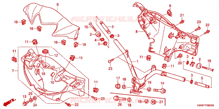 GUIDON - CARENAGE Honda MOTO 110 WAVE 2014  AFS110MCFE