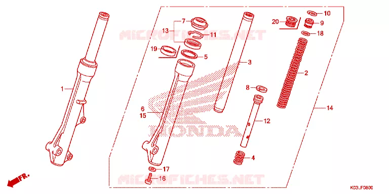 FOURCHE Honda MOTO 110 WAVE 2014  AFS110MSFE