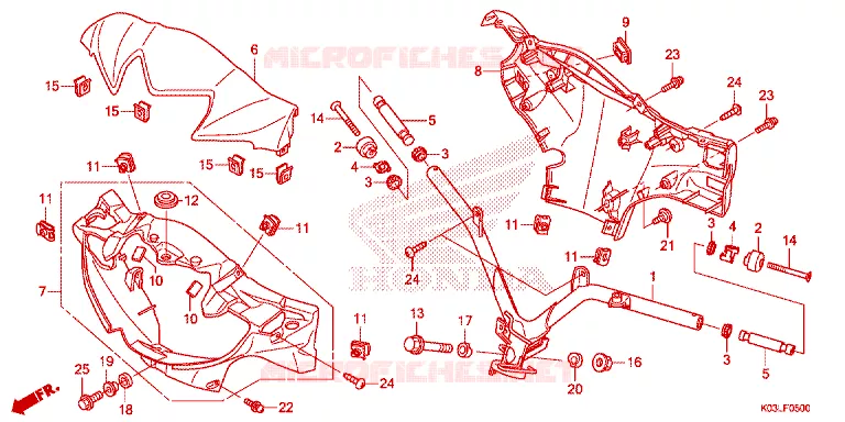 GUIDON - CARENAGE Honda MOTO 110 WAVE 2014  AFS110MSFE