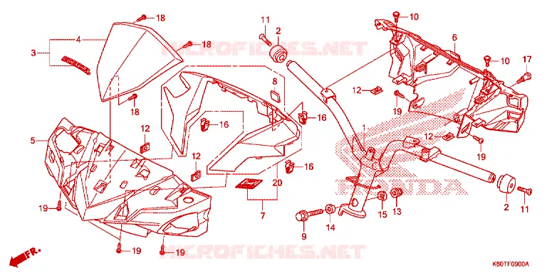GUIDON - CARENAGE Honda SCOOTER 125 CLICK 2017  ACB125CBTH_TH