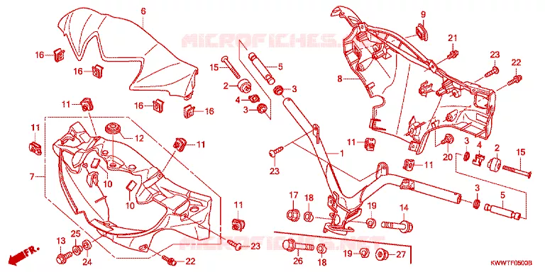 GUIDON - CARENAGE Honda MOTO 110 WAVE 2015  AFS110MCFF