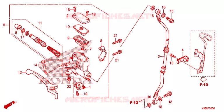 MAITRE CYLINDRE DE FREIN AVANT Honda MOTO 110 WAVE 2016  AFS110MSFF