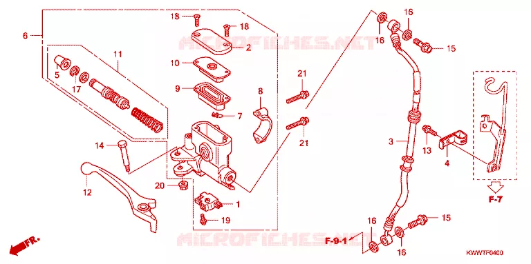 MAITRE CYLINDRE DE FREIN AVANT Honda MOTO 110 WAVE 2015  AFS110MSFF