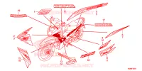 AUTOCOLLANTS pour Honda WAVE 110 Front brake drum, Kick start, Spoked wheels de 2017