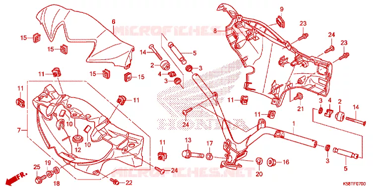 GUIDON - CARENAGE Honda MOTO 110 WAVE 2017  AFS110KDFJ_2TH