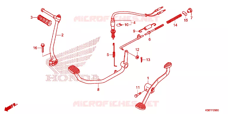 PEDALE - KICK Honda MOTO 110 WAVE 2018  AFS110KDFJ_2TH
