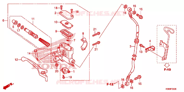 MAITRE CYLINDRE DE FREIN AVANT Honda MOTO 110 WAVE 2017  AFS110MCFH