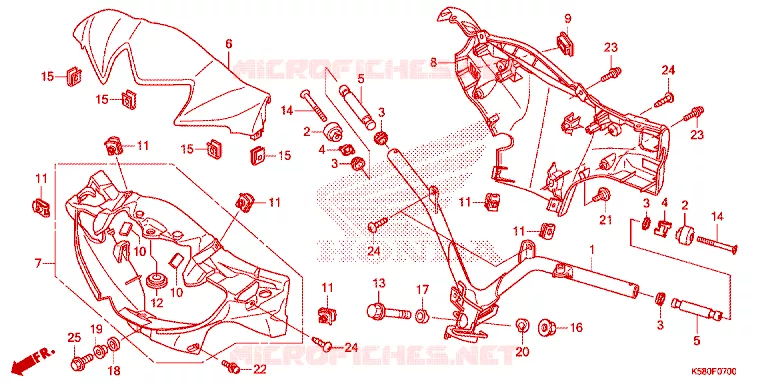 GUIDON - CARENAGE Honda MOTO 110 WAVE 2017  AFS110MCFJ_TH