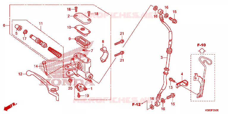 MAITRE CYLINDRE DE FREIN AVANT Honda MOTO 110 WAVE 2017  AFS110MCFJ_TH