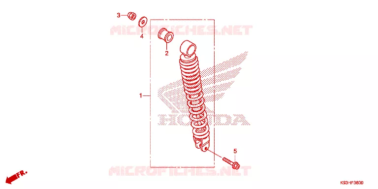 AMORTISSEUR ARRIERE Honda SCOOTER 110 SCOOPY 2017  ACF110BTH_2TH