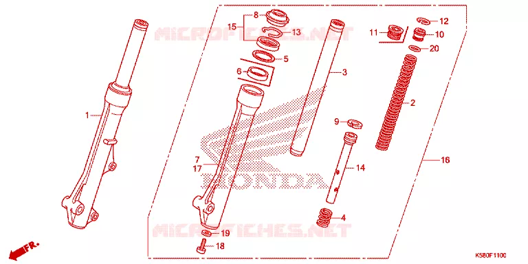 FOURCHE Honda MOTO 110 WAVE 2018  AFS110MSFJ_TH