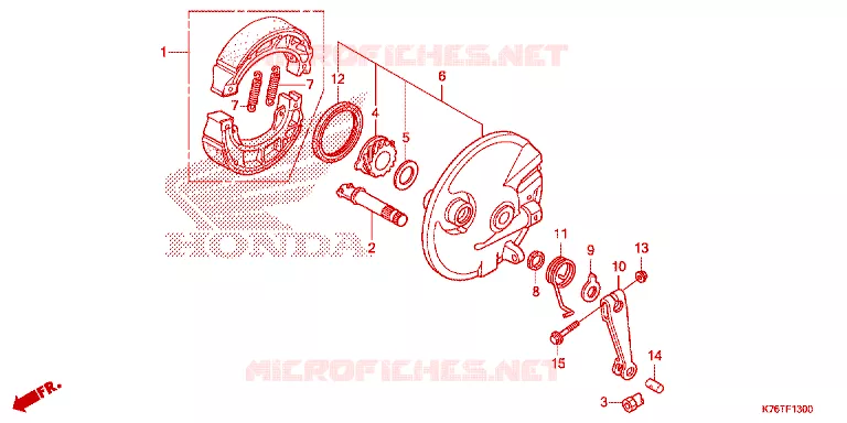 FLASQUE - MACHOIRES DE FREIN AVANT Honda MOTO 110 CUB 2020  NBC110MDFL