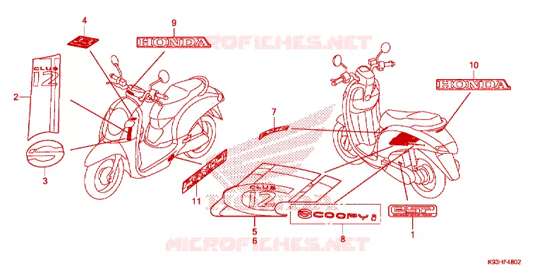 AUTOCOLLANTS Honda SCOOTER 110 SCOOPY 2017  ACF110CBTH