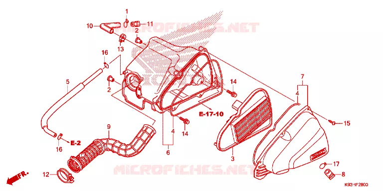FILTRE A AIR Honda SCOOTER 110 SCOOPY 2017  ACF110CBTH