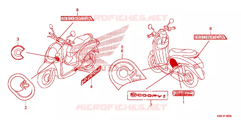 AUTOCOLLANTS Honda SCOOTER 110 SCOOPY 2018  ACF110CBTJ