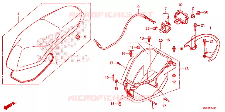 SELLE - COFFRE Honda SCOOTER 110 SCOOPY 2018  ACF110CBTJ