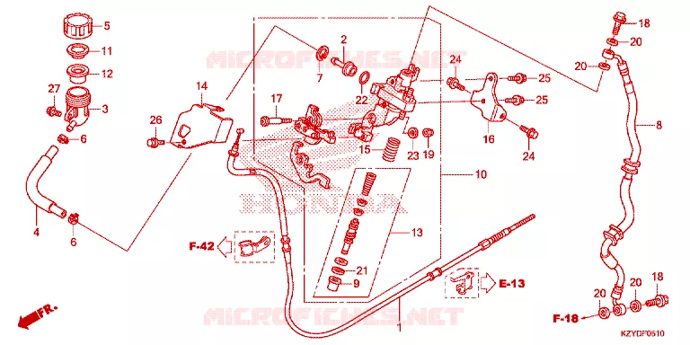 MAITRE-CYLINDRE DE FREIN Honda SCOOTER 150 PCX 2013  WW150D
