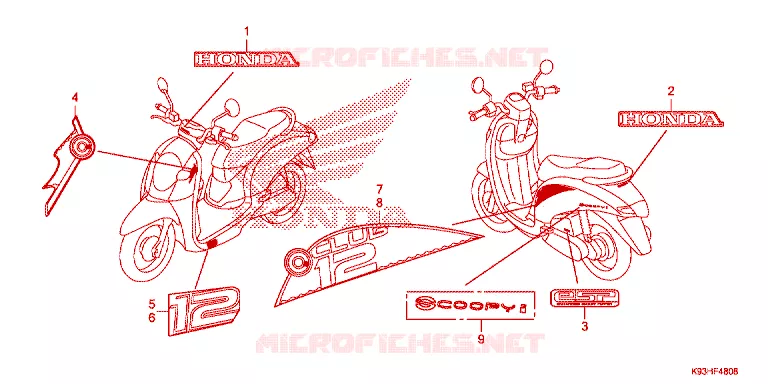 AUTOCOLLANTS Honda SCOOTER 110 SCOOPY 2020  ACF110CBTK_TH