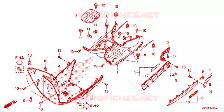 MARCHE PIEDS Honda SCOOTER 110 SCOOPY 2019  ACF110BTK_2TH