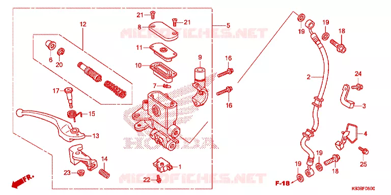MAITRE CYLINDRE DE FREIN AVANT Honda SCOOTER 110 SCOOPY 2019  ACF110CBTK_TH