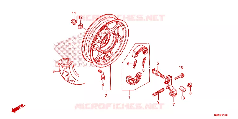 ROUE ARRIERE Honda SCOOTER 110 SCOOPY 2019  ACF110CBTK_TH