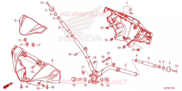 GUIDON - CARENAGE Honda MOTO 125 WAVE 2024  AFS125MSFR
