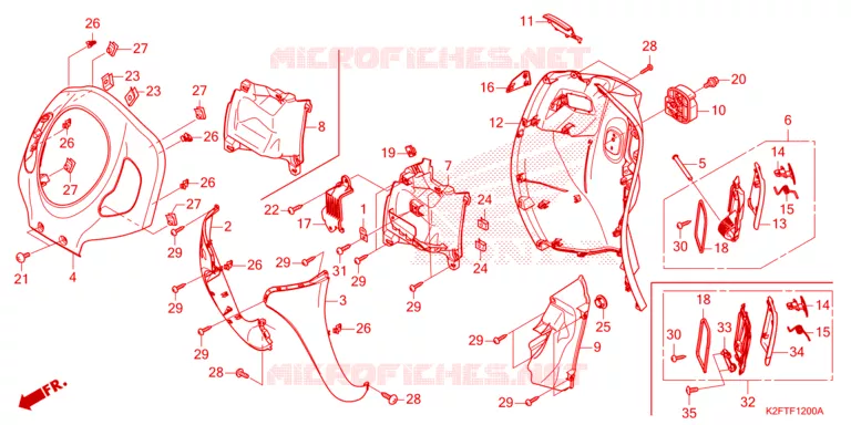 CARENAGE AVANT - PROTEGE JAMBES Honda SCOOTER 110 SCOOPY 2021  ACF110BTM