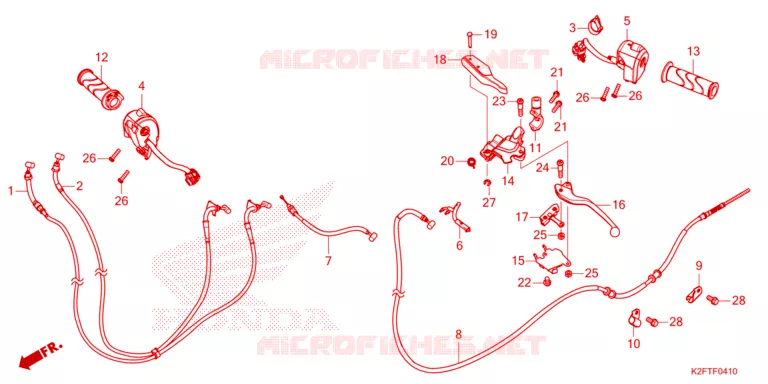 LEVIER DE GUIDON - CABLE - COMMODO Honda SCOOTER 110 SCOOPY 2021  ACF110BTM