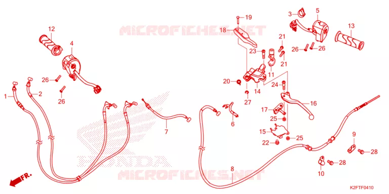 LEVIER DE GUIDON - CABLE - COMMODO Honda SCOOTER 110 SCOOPY 2021  ACF110CBTM_2TH