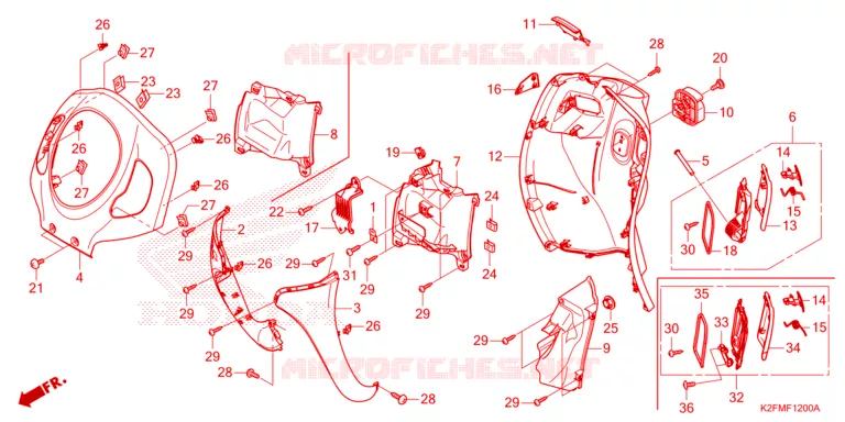 CARENAGE AVANT - PROTEGE JAMBES Honda SCOOTER 110 SCOOPY 2021  ACF110BTM
